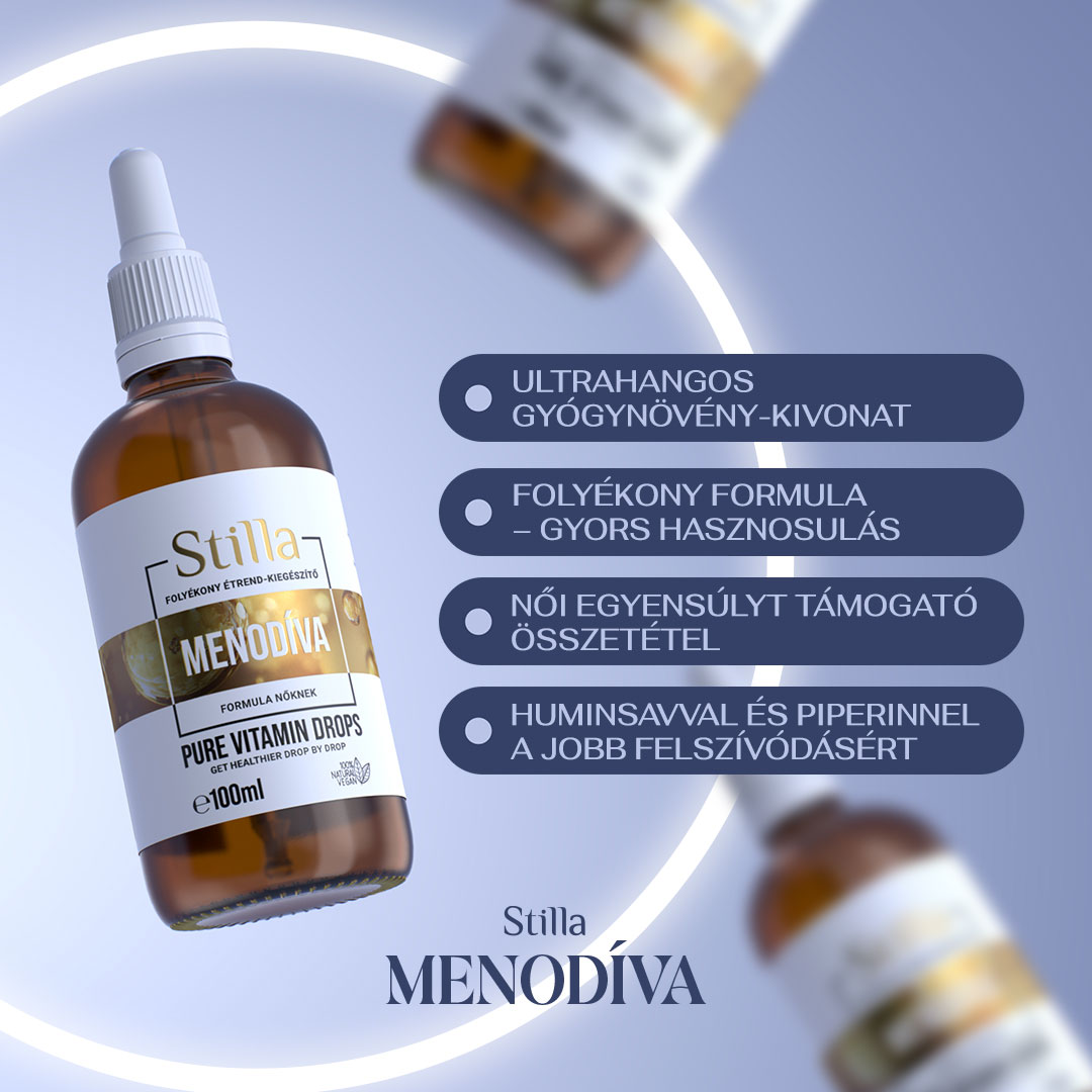 MENODÍVA CSEPPEK – HŐHULLÁMOKRA, HANGULATINGADOZÁSRA ÉS A VÁLTOZÓKORI FELBORULT HORMONEGYENSÚLYRA - 100 ML - Image 3