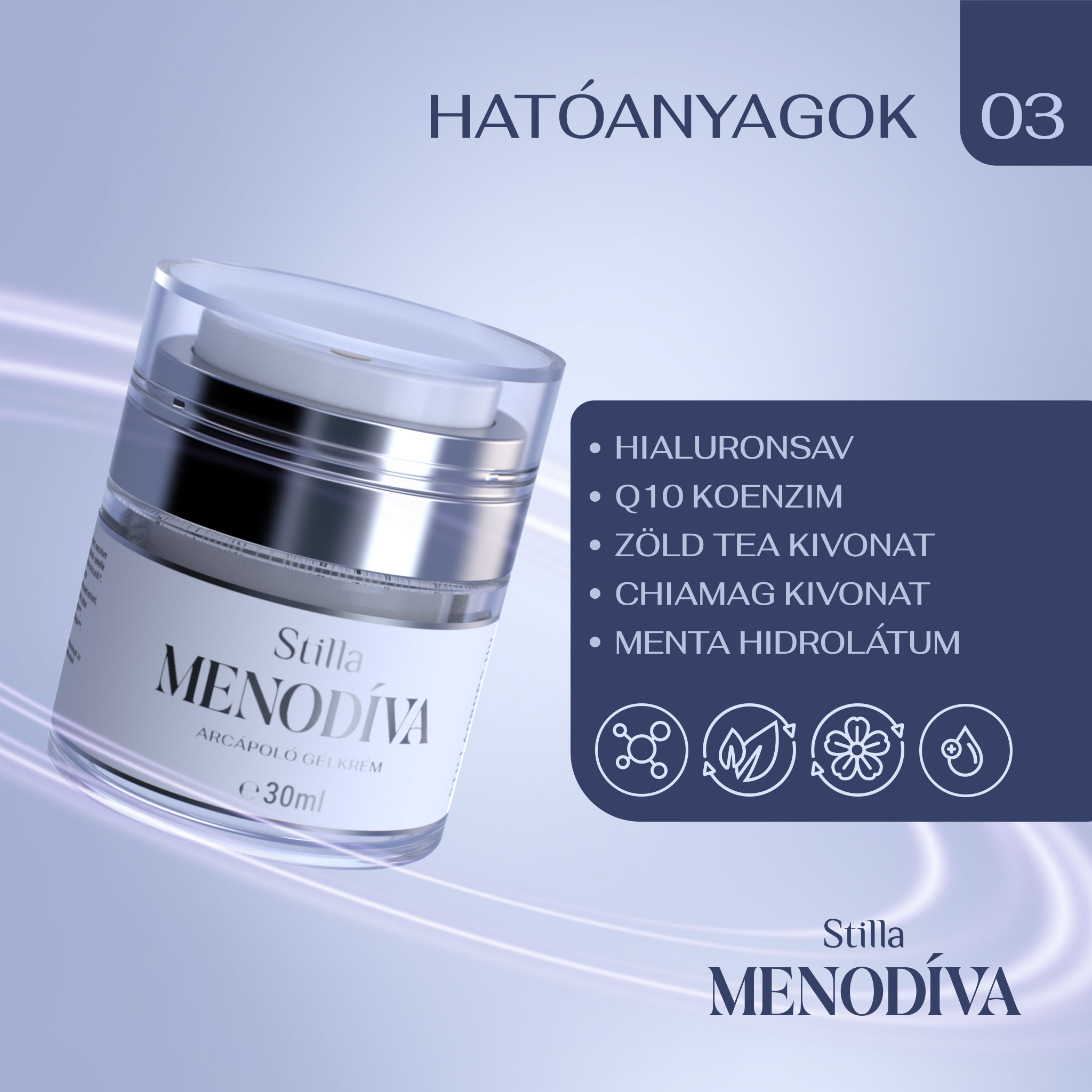 MenoDíva Arcápoló Gélkrém – 30 ml - Image 5
